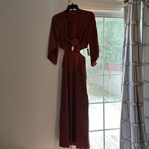 Brand new cut out tie front new silk dress